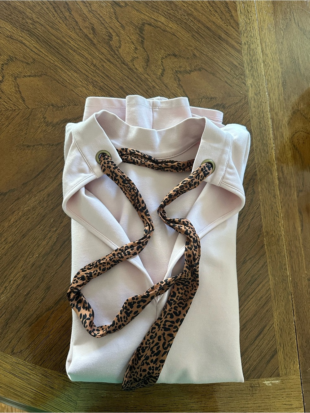 Free People West Hill Blush Pink Mini Dress Leopard Tie Back S - Picture 8 of 12